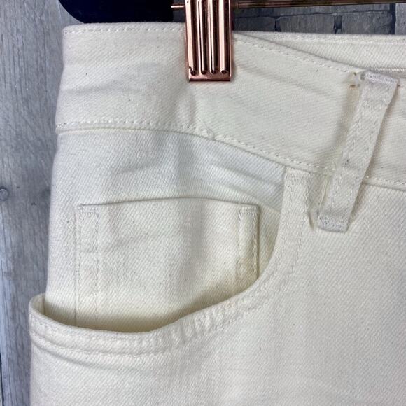 Anthropologie White Pilcro Stet Mid-rise Cutout Flare Leg Jeans Size 29 Petite - Picture 4 of 15